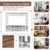 Wall Unit Entertainment Center With Bookshelves For TVs Up To 80", Modern TV Stand Media Console With Cabinets, Tempered Glass Doors And Adjustable Shelves For Living Room - White - Image 10