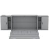 Queen Size Murphy Bed With Shelves, Cabinets And USB Ports - Gray - Image 3