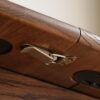 Round Corner Diagonal Leg Telescopic Table, For 6 - 8 People To Meet Dining Table - Walnut - Image 7