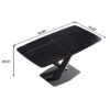 63" Artificial Stone Black Curved Black Metal Leg Dining Table - Black - Image 12