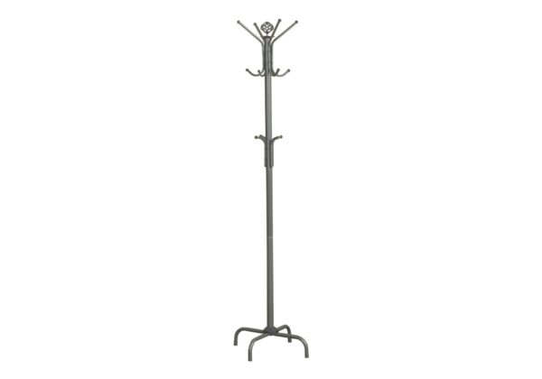 Free Standing Coat Rack 12 Hooks For Entryway - Silver