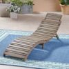 Lahaina - Wood Foldable Chaise Lounge Acacia Outdoor Relaxation Chair - Gray - Image 5