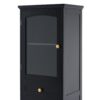 Tall Bathroom Storage Cabinet With Glass Doors, Free-Standing, Two Drawers, And Adjustable Shelves, MDF Board, Painted Perfect For Displaying Your Favorite Items - Black - Image 12