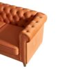 Chesterfield - Velvet Sofa 84.65" For Living Room - Orange - Image 8