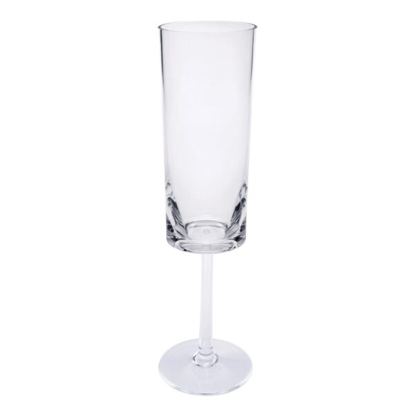 Halo - Oval Unbreakable Tritan Plastic Champagne Flutes (Set of 4) - Clear