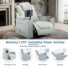 270° Swivel Power Recliner Individual Seat Home Theater Recliner With Surround Sound, Cup Holder, Removable Tray Table, Hidden Arm Storage For Living Room - Gray - Image 3