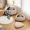 2 Piece Upholstered Storage Ottoman Set With Metal Legs Foot Stool Coffee Side Table Reversible Lid Light - Light Camel - Image 9