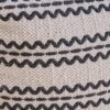 Lani - Handcrafted Fabric Pouf, Durable Cotton Square - Natural / Black - Image 5
