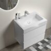 Alice - 24" Bathroom Vanity With Sink, Large Storage Wall Mounted Floating Bathroom Vanity For Modern Bathroom, One-Piece Sink Basin Without Drain And Faucet - White - Image 3