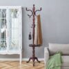 Modern Hanger Multifunctional Coat And Hat Rack With Resin Stainless Steel Storage Optional Crabapple - Walnut - Image 2