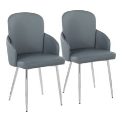 Dahlia - Contemporary Dining Chair (Set of 2) - Chrome / Gray