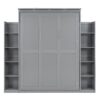 Full Size Murphy Wall Bed With Shelves And LED Lights - Gray - Image 2