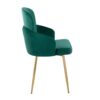 Dahlia - Contemporary Dining Chair (Set of 2) - Gold / Green - Image 3