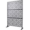 Outdoor & Indoor Privacy Screen Metal Privacy Screen Freestanding Decorative Privacy Screen Steel - Black - Image 6