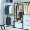 Fiona - Freestanding Walk In Wood Closet System & Metal Frame Durable Storage Solution Melamine - White - Image 2