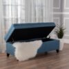 Juliana - Storage Ottoman With Stylish Designб Fabric And Birch Legs - Blue - Image 5