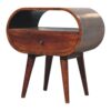 Large Circular Open Bedside Table - Brown - Image 2