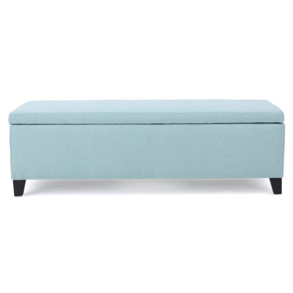 Contemporary Storage Ottoman With Extra Seating Functionality - Light Blue