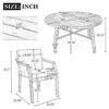 6 Person Outdoor Wooden Dining Set With Umbrella Hole And Removable Cushions For Patio - Gray - Image 3