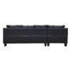 3 Piece Sofa With Left Chaise Lounge And Storage Ottoman, 2 Throw Pillows - Black - Image 4