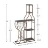 11 Bottle Wine Bakers Rack, 5 Tier Freestanding Wine Rack With Hanging Wine Glass Holder And Storage Shelves, Wine Storage Home Bar For Liquor And Wine Storagefor Kitchen, Dining Room - Gray - Image 2