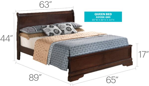 Queen Bed Elegant Traditional - Cappuccino