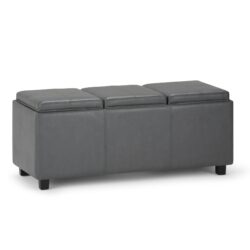 Avalon - Storage Ottoman - Stone Gray
