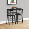 3 Pieces Dining Table Set, Small, Contemporary & Modern - Black - Image 6