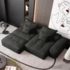 Modern Oversized Modular Sectional Sofa With Ottoman, Seat, Chaise Lounge And Armrest, Sparkling Chenille Fabric Soft Cushion Sofa With 4 Pillows, 4 Pieces Diy Combination Tufted Sofa, No Assembly Required - Black - Image 9
