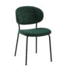 Boucle Dining Chairs, Modern Dining Room Chairs With Black Metal Legs, Armless Kitchen Chair For Dining Room, Living Room (Set of 4) - Dark Green - Image 6