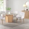 Qwin - Marble Top Round Dining Table - Natural - Image 4