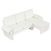 Convertible Futon Sofa Bed Futon Sofa Couch With An Adjustable Backrest, A Reversible Chaise Lounge And 2 Removable Armrest Pillows For Living Room - Beige - Image 15