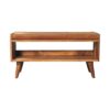 Bench With Leather Seatpad - Oak - Image 3