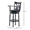 Elegant Leather Swivel Bar Stool With Arms - Espresso - Image 8