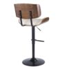 Lombardi - Mid-Century Modern Adjustable Barstool With Swivel (Set of 2) - Walnut / Cream - Image 5