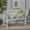 Farmhouse Style Loja Bench Indoor / Outdoor Acacia Wood - Mint - Image 3