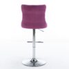 Swivel Velvet Barstools, Adjusatble Seat Height 1712PP (Set of 2) - Purple - Image 7
