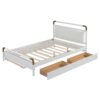 Queen Size Storage Platform Bed, With 2 Big Drawers, Twin Long Size Trundle - White - Image 4