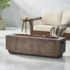 Outdoor 48" Rectangular Iron Propane Fire Pit With 50, 000 Btu - Brown Wood Pattern - Image 4