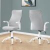 Office Chair, Adjustable Height, Swivel, Ergonomic, Armrests, Contemporary And Modern - White - Image 3