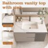 Bianco Carrara Venato 37" Marble Vanity Top With Pre Drilled Faucet Hole And Undermount Sink - White - Image 8