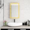Rectangle Medicine Cabinet Mirror Bathroom Mirror With Storage Wall Mounted Medicine Mirror Cabinet With LED - Gold - Image 8
