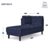 Mid-Century Modern Linen Corner Lounge Chair, Upholstered Indoor Chaise Lounge, Sleeper Sofa Bed - Blue - Image 23