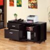 Office File Credenza, Work Office Printer Cabinet With Storage Drawers And File Cabinet - Red Cocoa - Image 4