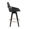 Cosmo - Contemporary Fixed Height Counter Stool With Swivel With Round Footrest (Set of 2) - Black - Image 3