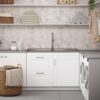 Shaker - Modern Wide Laundry Cabinet With Faucet And Stainless Steel Sink - White - Image 9