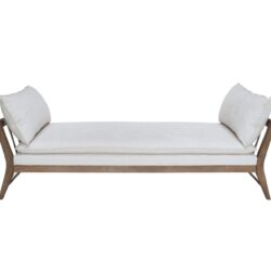 Daybed With Leather Strap Detail - White