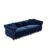 3 In 1 Pull Out Sofa Bed, Convertible Sleeper Sofa Bed, King Size Sofa Bed, Chaise Lounge, Velvet T3 Seater Sofa With Movable Ottoman, Tufted Design - Blue - Image 18