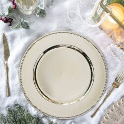 Plastic Charger Plate (Set of 8) - Silver