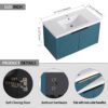 Contemporary Wall Mounted Bathroom Vanity With Resin Sink & Soft Close Doorі - Lake Blue - Image 3